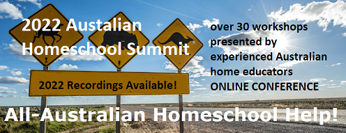 It's been and gone but you don't have to miss out! Purchase the full set of recordings of the 2022 Australian Homeschool Summit, expert help from experienced Australian home educators, all you need to get your started and continuing on your homeschooling or unschooling adventure with your children! Over 30 workshops, downloads and more.
