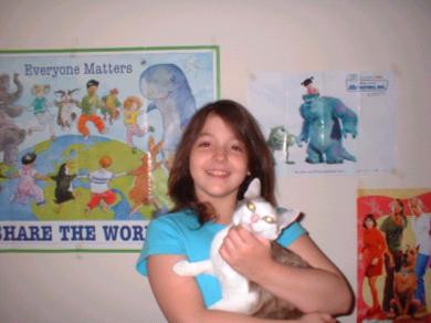 Shannah and her cat, Kitty.